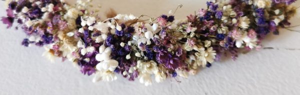 Tocado de paniculata morado y blanco - Imagen 3