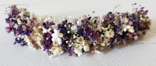 Tocado de paniculata morado y blanco