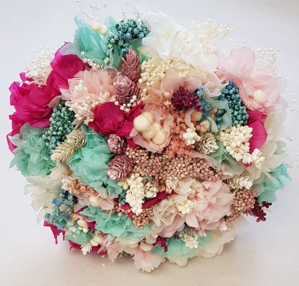 Ramo turquesa, fucsia y blanco - Imagen 2