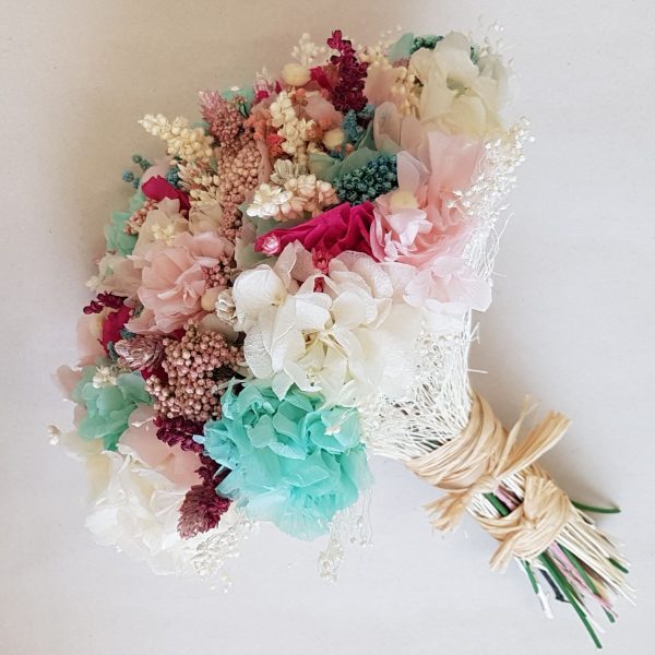 Ramo turquesa, fucsia y blanco - Imagen 9