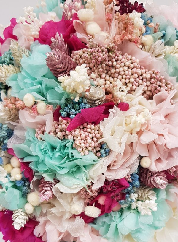 Ramo turquesa, fucsia y blanco - Imagen 8