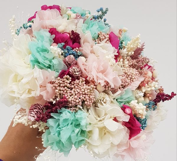 Ramo turquesa, fucsia y blanco - Imagen 5