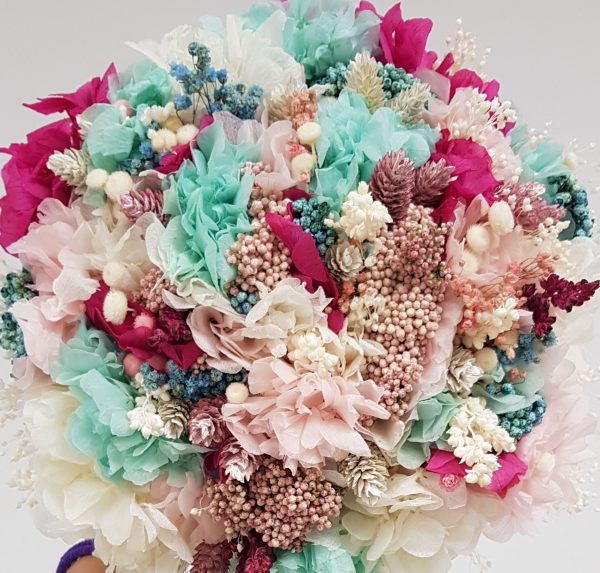 Ramo turquesa, fucsia y blanco - Imagen 4