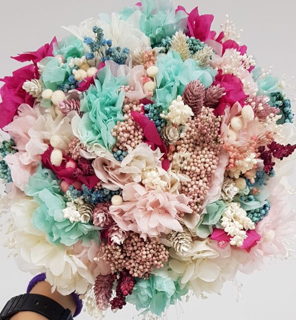 Ramo turquesa, fucsia y blanco - Imagen 3