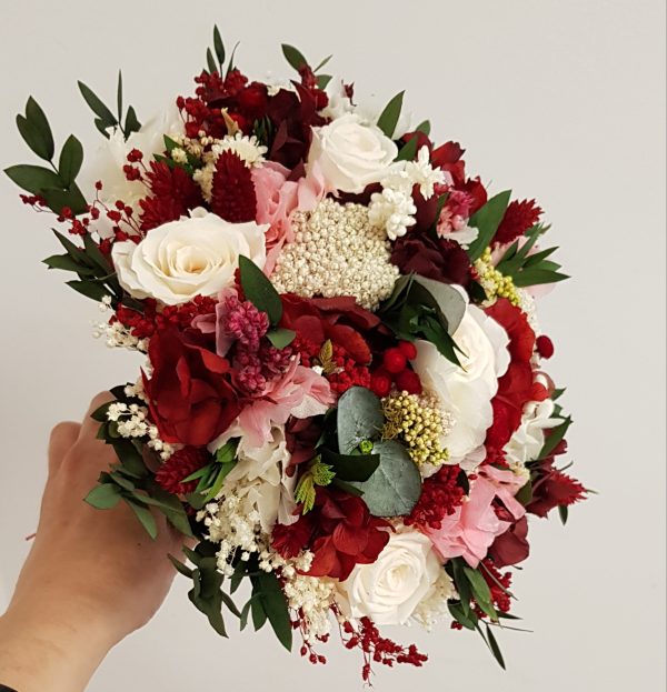 Ramo rojo con rosas blancas - Imagen 9