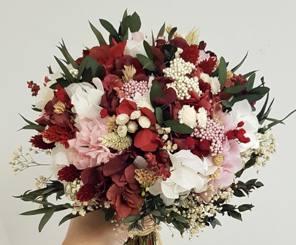 Ramo rojo con rosas blancas - Imagen 6