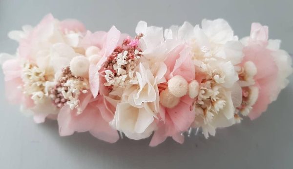Tocado rosa con peineta - Imagen 5